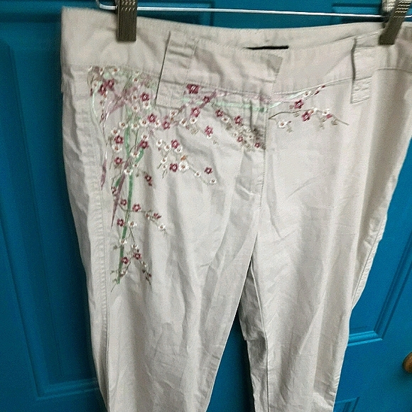 Vintage Embroidered Skinny Pants Tie String Ankle - Picture 15 of 15